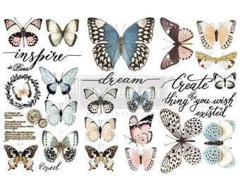 Furniture Transfers, PAPILLON COLLECTION, Redesign with Prima Small Transfers, Rub on Furniture Transfers, Furniture Decals, Butterflies
