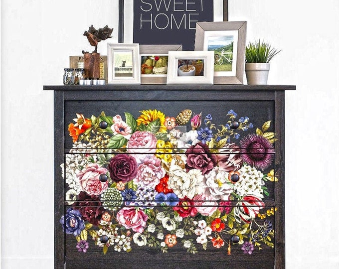 Large Rub on Transfers for Furniture, Wondrous Floral I, Redesign With