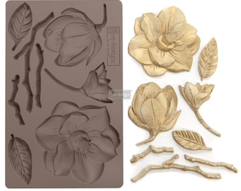 Silicone Mold Winter Blooms | Redesign with Prima Moulds | Food Safe Baking Fondant Resin Polymer Clay | Flower Floral