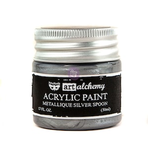 Metallic Paint by Art Alchemy Finnabair · Silver · Metallique Acrylic Paint