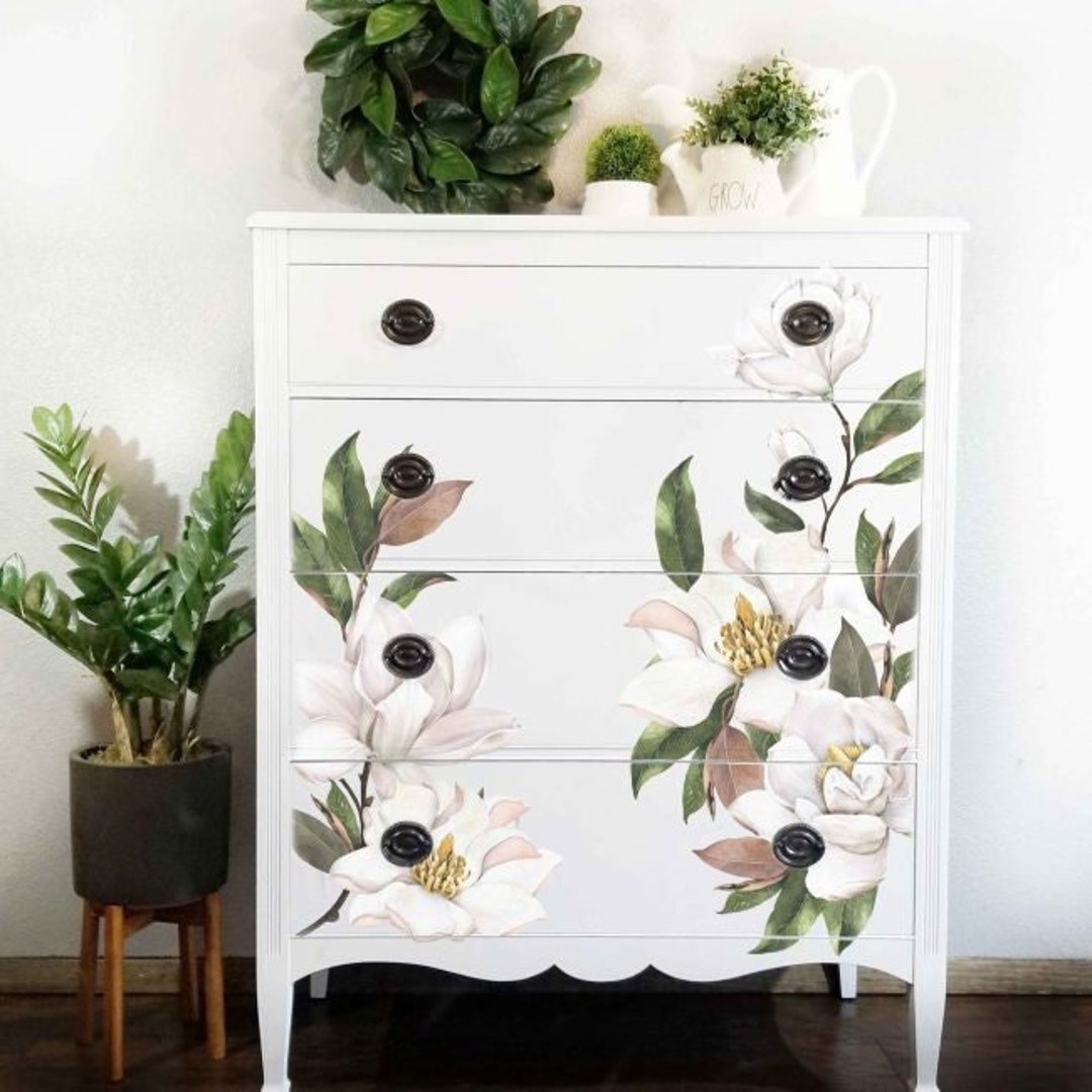 Magnolia Rub on Transfers for Furniture Redesign With Etsy