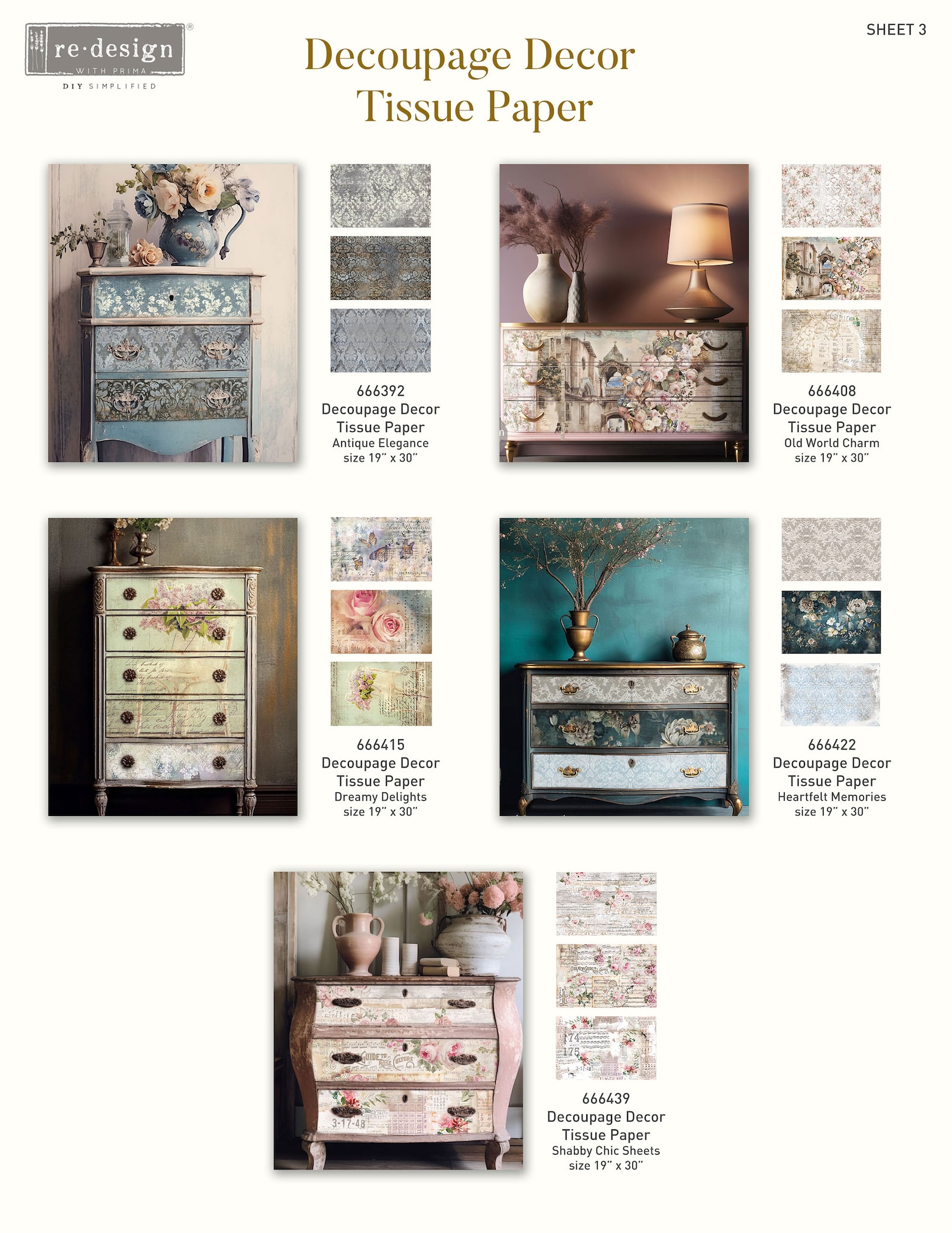 Decoupage Paper Packs for Furniture ENCHANTED ROMANCE | Redesign With ...