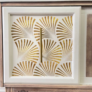 Rub on Furniture Transfers GEO WAVE | Redesign with Prima Transfers | Gold Transfers Midcentury Modern Designs