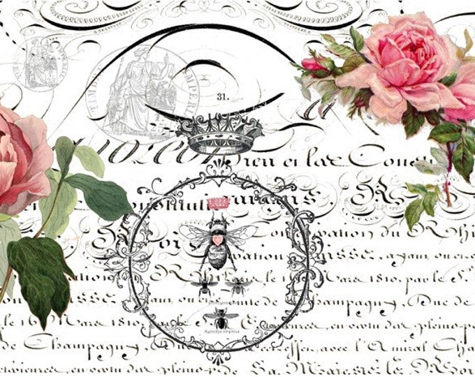 Decoupage Tissue Paper, QUEEN BEE, Decoupage Paper, Crowns, Bees, Bee