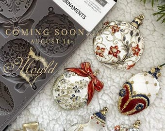 New! Silicone Molds for Christmas Crafts SHIMMERING HOLIDAY ORNAMENTS | Redesign with Prima | Resin Clay Baking | Floral Baubles