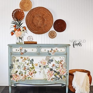 Rub on Transfers  for Furniture Elegance and Flowers || Redesign with Prima Large Transfers || Flowers Birds Furniture Decals