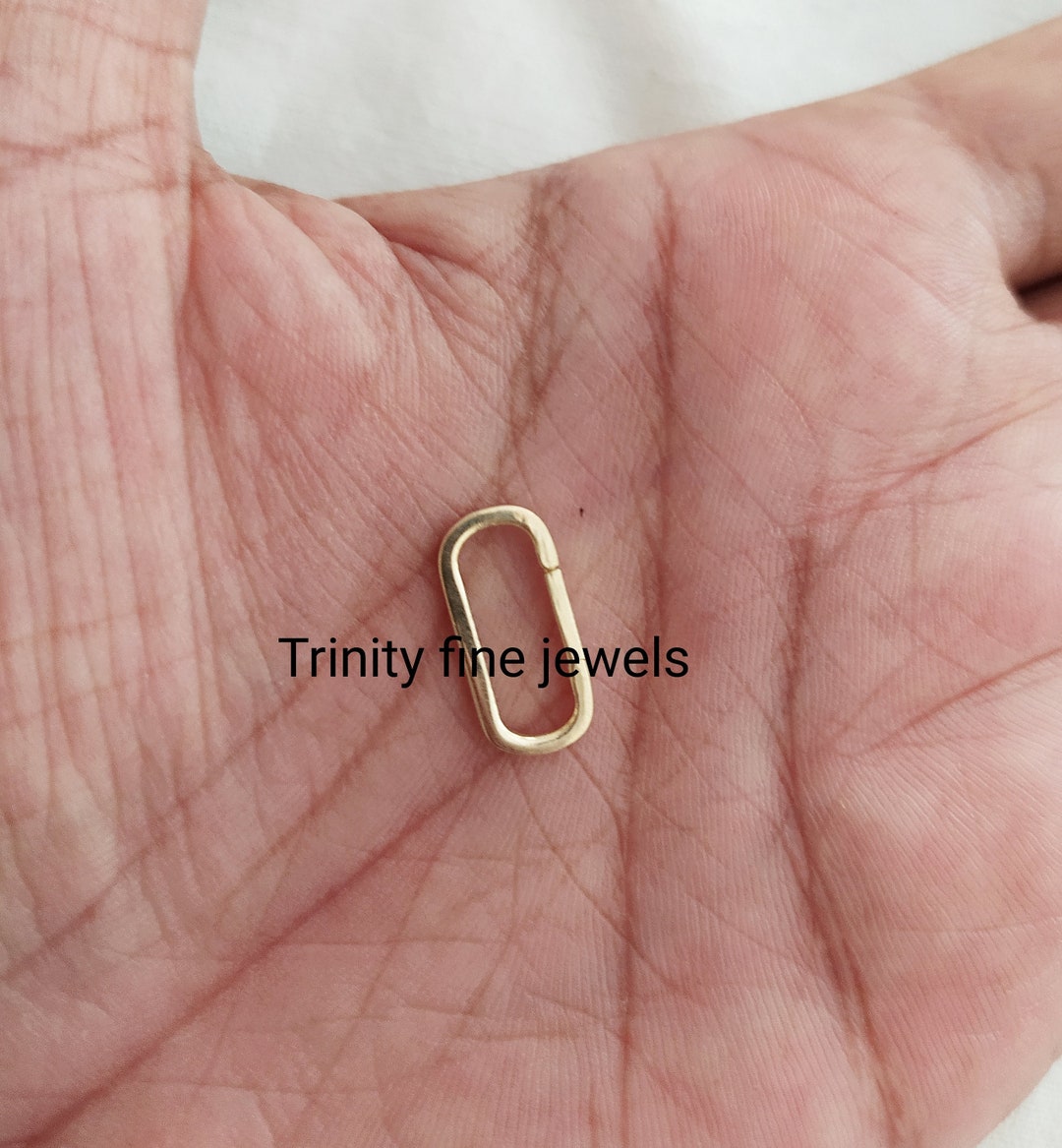 14k Gold Charm Holder 14k Gold Enhancer Gold Push Lock 14k Etsy