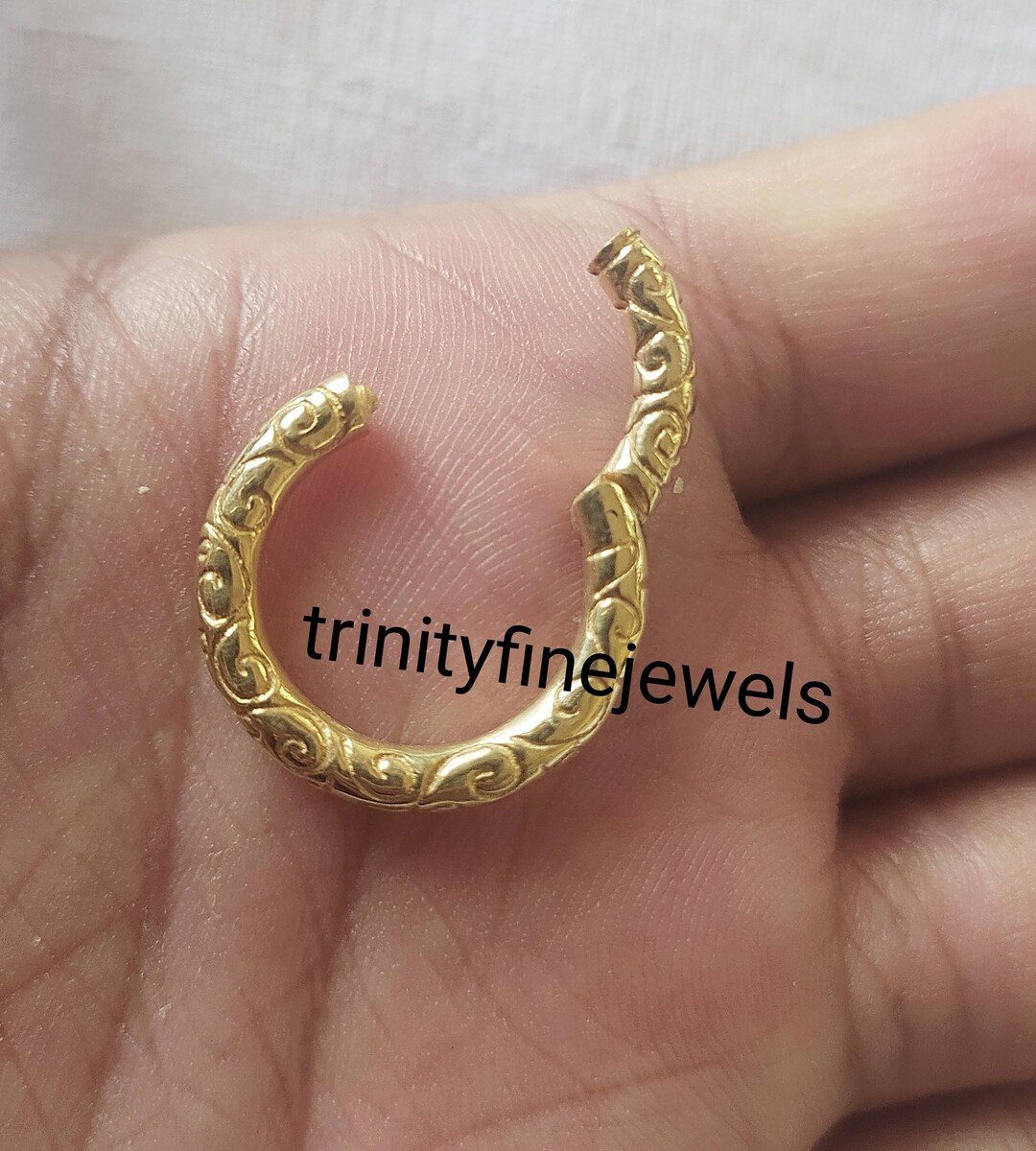 thumbnail image 2 of 14K 18K Solid Gold Charm Holder, Elongated Oval Silver Charms Holder 2 of 11