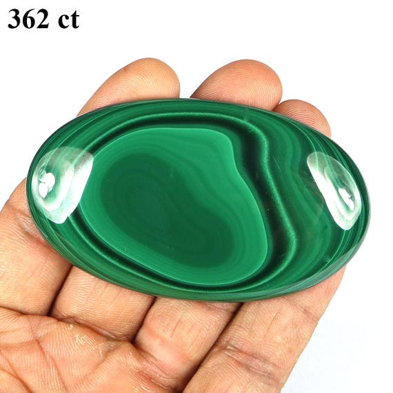 Green Malachite Cabochon: Natural Untreated Oval Gemstone (123-362 ct)