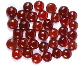 Lote de calibradores redondos de cornalina roja: piedras preciosas sueltas naturales, fabricación de joyas, cornalina sin tratar