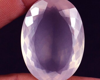 68.25-107.90 Ct Natural Rose Quartz Gemstone: Oval Faceted Pink Jewel