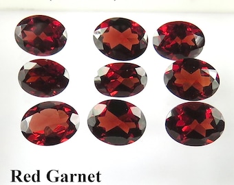 Faceted Red Garnet Gemstone: Calibrated Mix Cut, 9x7 to 6x4 mm