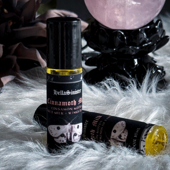 Cinnamoth Milk - Goth Perfume Oil - Coconut, Cinnamon, Vanilla - 10ml Rollerball - Vegan and Cruelty Free