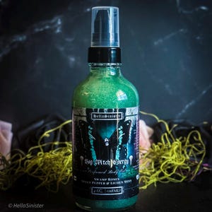 Perfumed Body Oil - Swamp Rose, Sea Moss, Sweet Pepper - Bog Witch - Vegan Gothic Skincare
