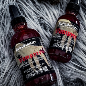Goth Perfume Body Oil - Vampyre - Shimmery Moisturizer with Vanilla, Jasmine & Pomegranate – Indie Scented Body Oil – Vegan + Cruelty Free