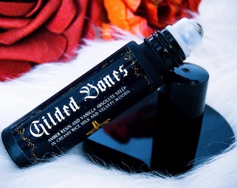Perfume Oil Roll-On - Amber, Vanilla, Rice Milk - 10ml - Vegan Gothic Fragrance - Gilded Bones