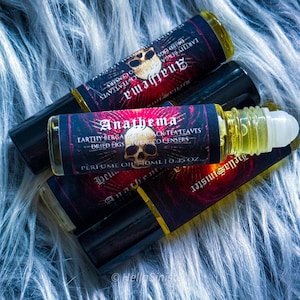Perfume Oil Roll-On - Black Tea, Fig, Tobacco - 10ml - Anathema - Vegan Gothic Fragrance