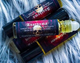 Perfume Oil Roll-On - Black Tea, Fig, Tobacco - 10ml - Anathema - Vegan Gothic Fragrance