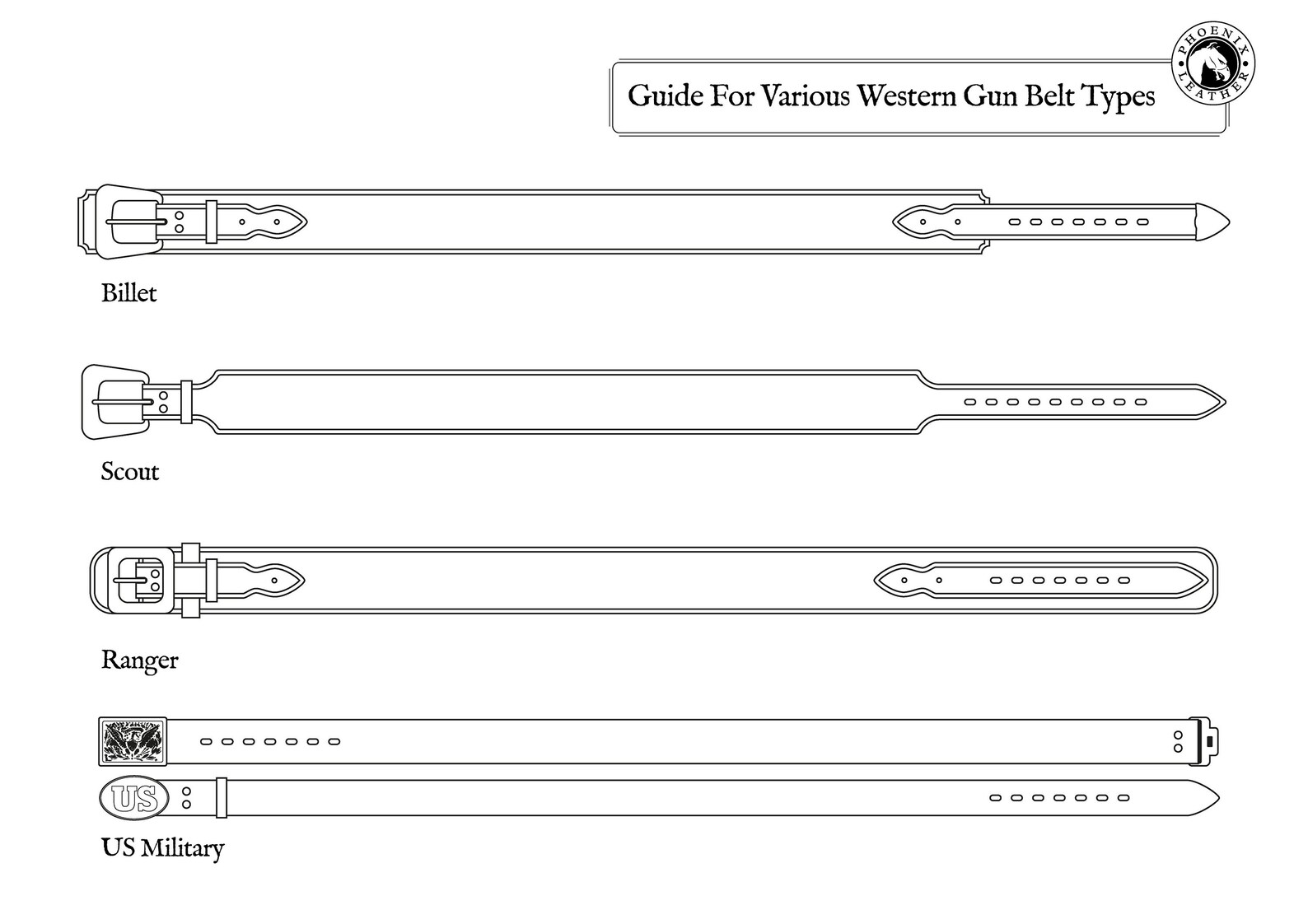 Gun Belts, Handmade Natural Leather, Western Gun Belt, Various Styles