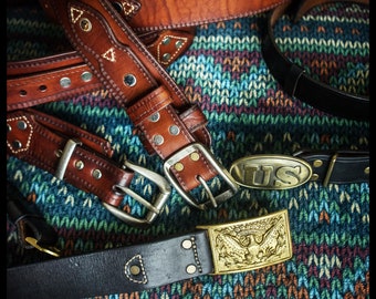 Gun Belts, Handmade Natural Leather, Western Gun Belt, Various Styles