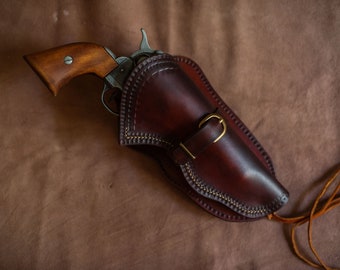 The "Sonora" Rig, 5.5" Peacemaker Holster, Colt SAA M 1873, Handmade Natural Leather, Right Hand Draw, Western Holster, Gun Belt