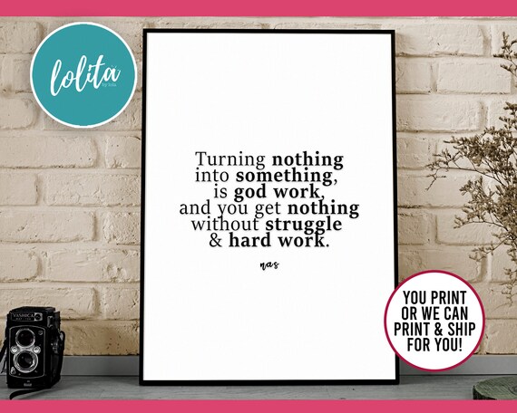 Citation De Nas Dur Labeur Les Dieux Travaillent Art Hip Etsy