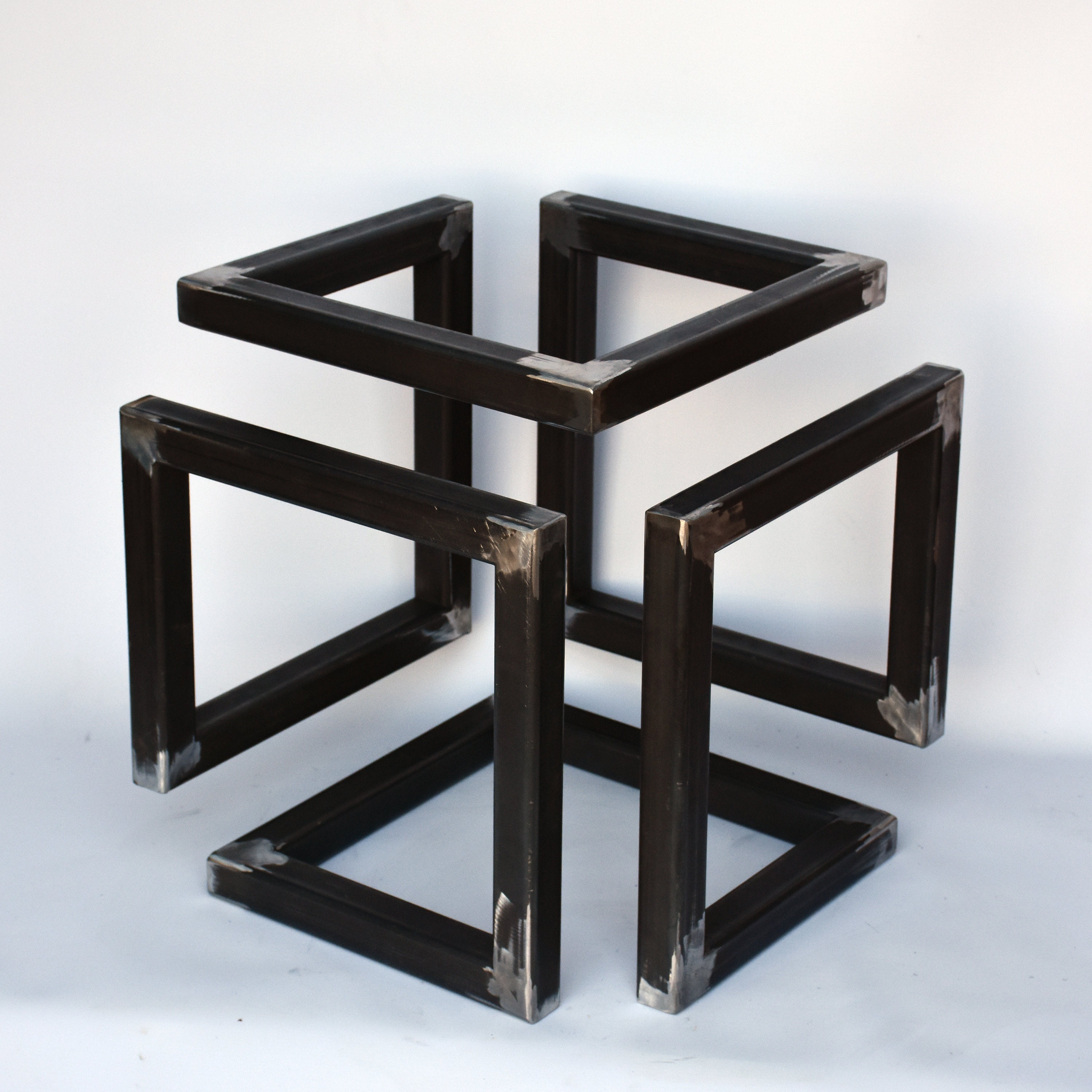 Infinity Cube Steel Coffee Table Base Etsy