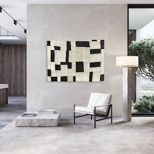 SCONTO SPECIALE! Arazzo HEMP anni &#39;50, 52 x 45,6 pollici, decorazione da parete in filato, arte minimalista, arredamento moderno per la casa japandi
