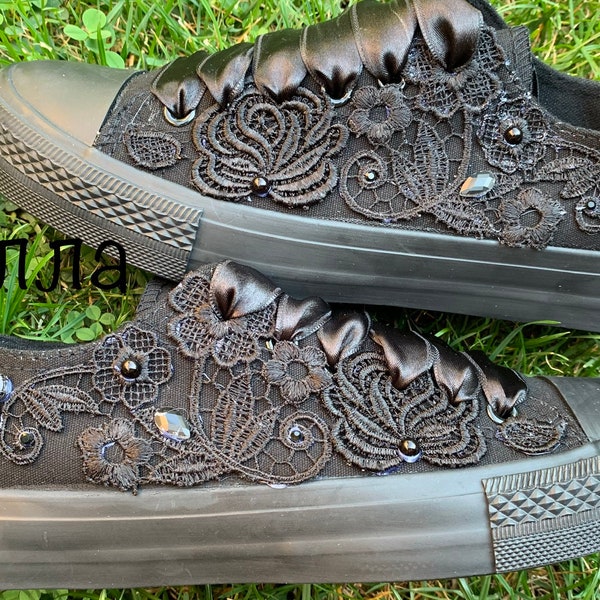 painted white sneakers