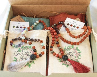 Unity Box - NIRVANA - Gift Box For Two With 108 Crystal Malas and Weighted Lavender Linen Eye Pillows