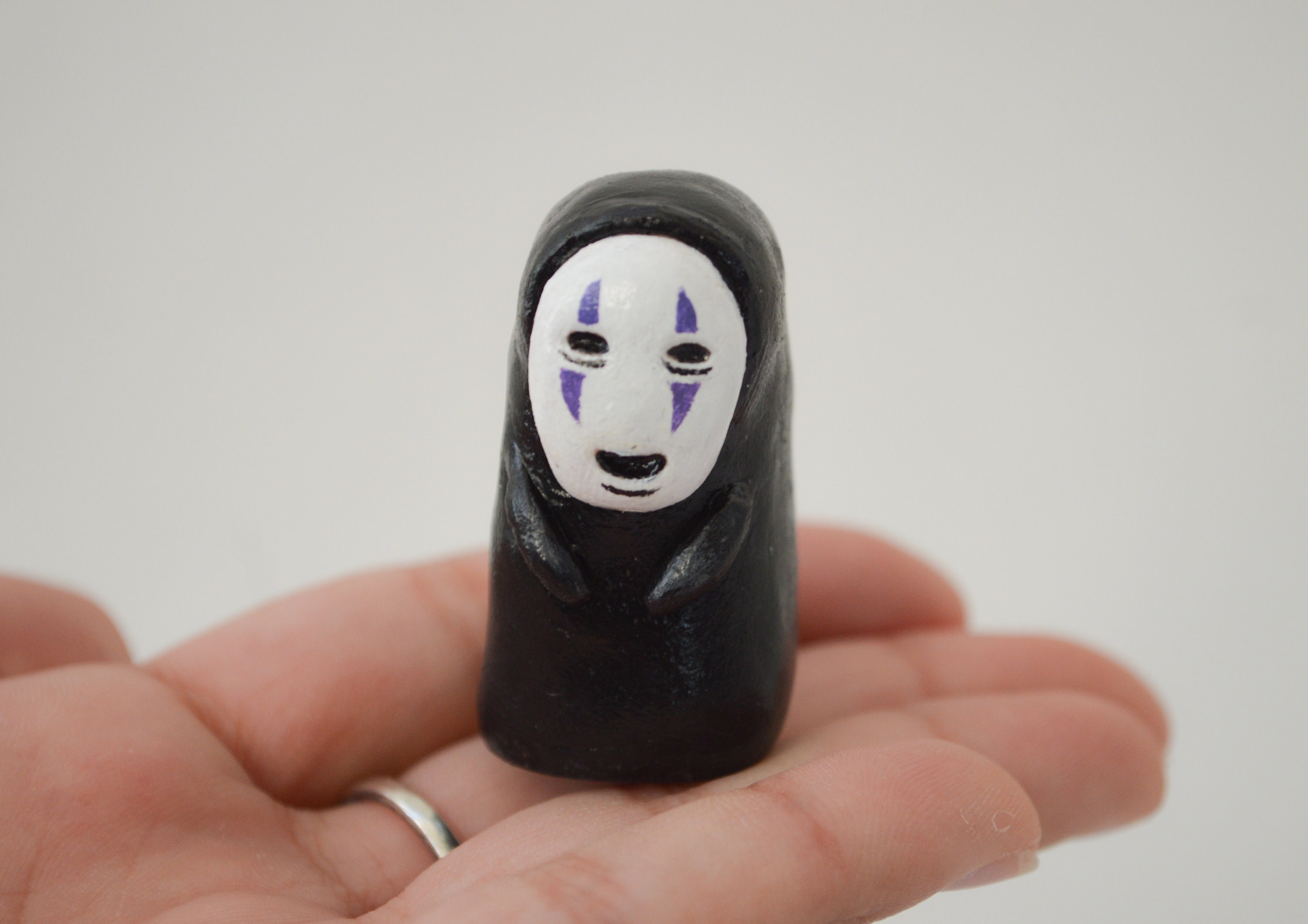 Polymer Clay No Face Figurine Studio Ghibli Spirited Away Etsy