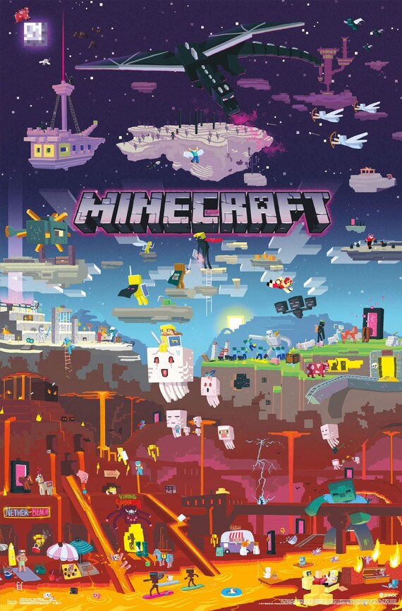 Minecraft Art Silk Poster High Quality Room Decor Decoration Wall Decoration New Silk Poster