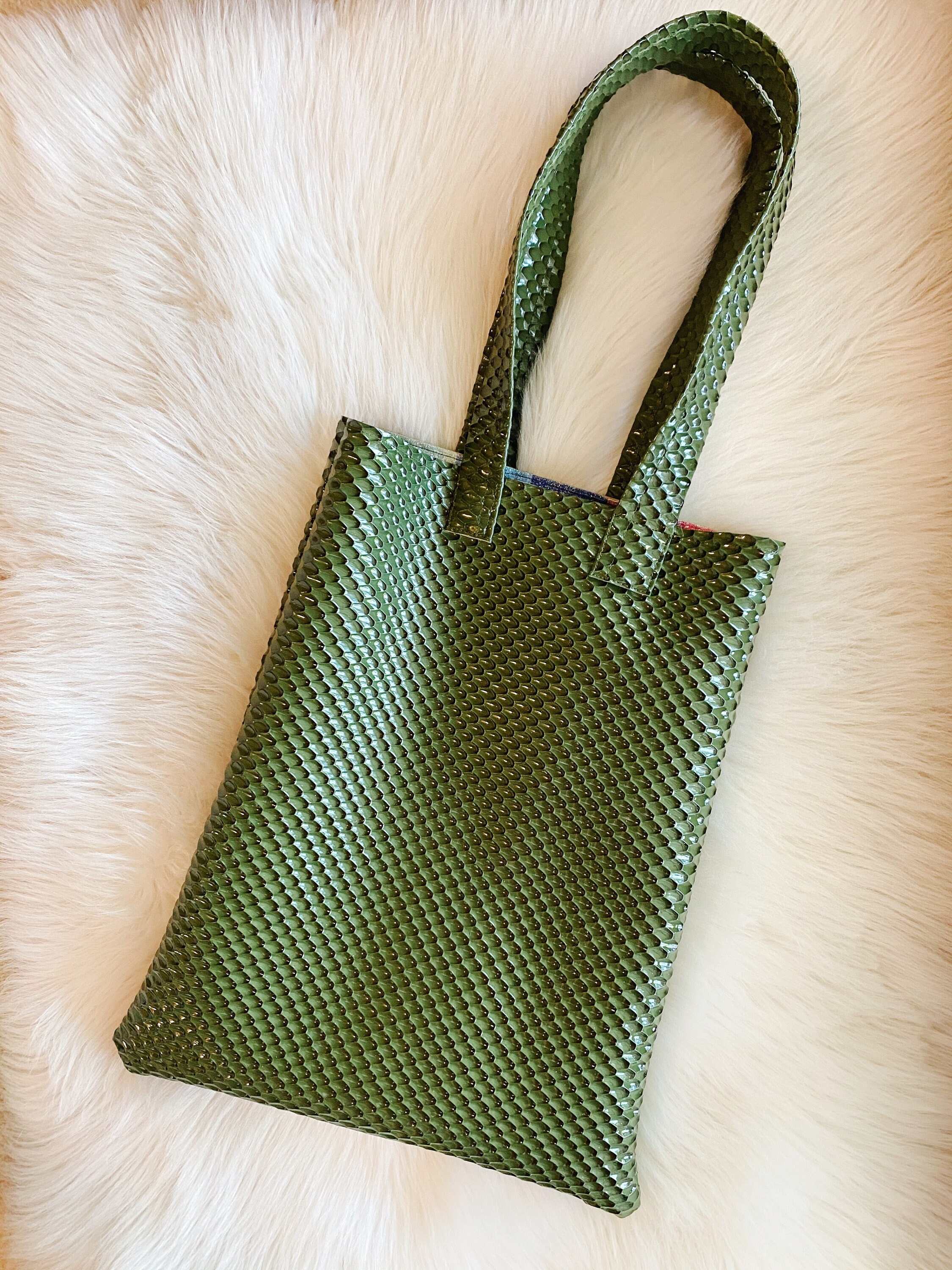 Textured Forest Green Tote Bag Etsy