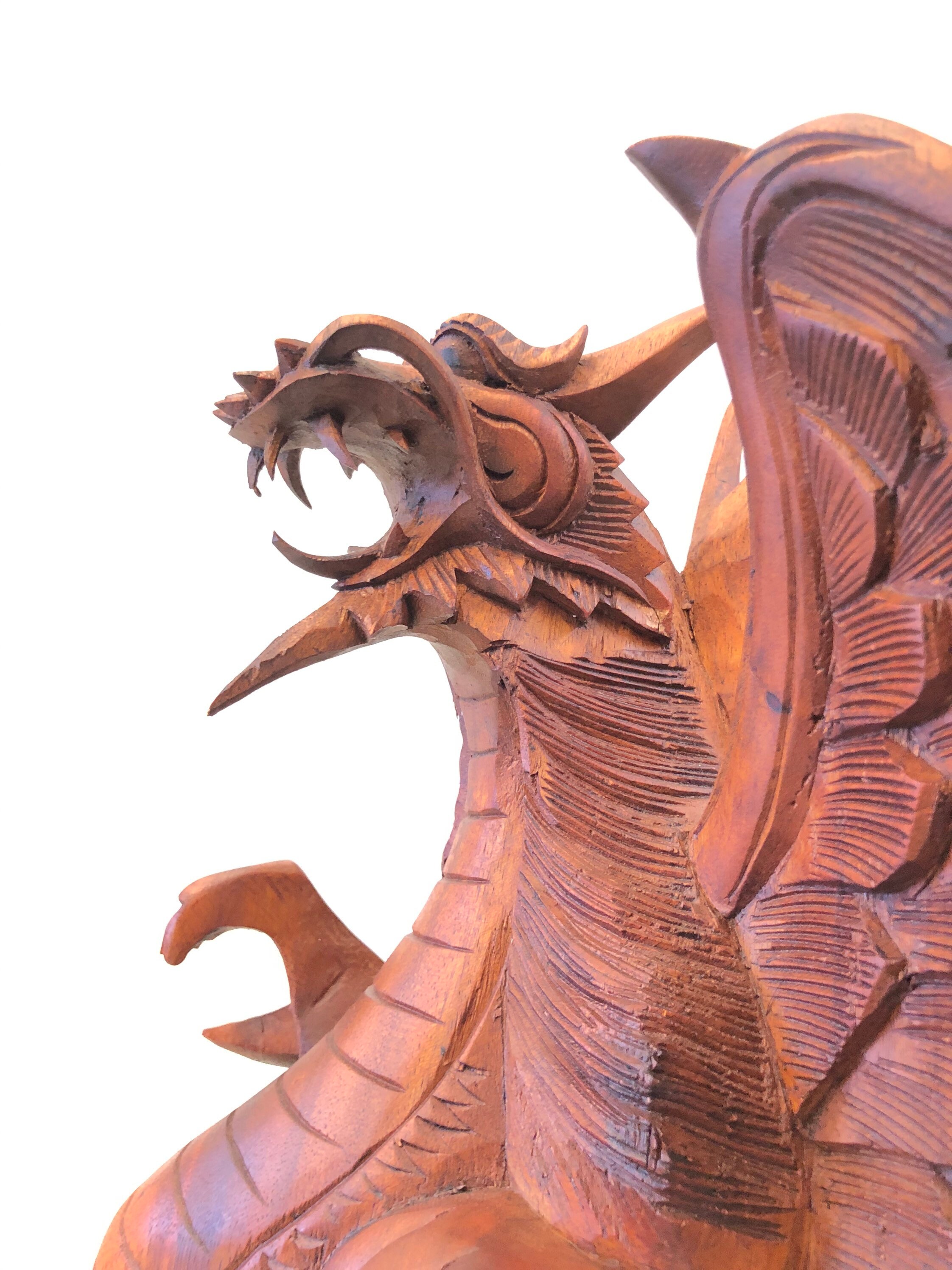 Dragón de madera pequeña estatua tallada a mano madera pesada | Etsy