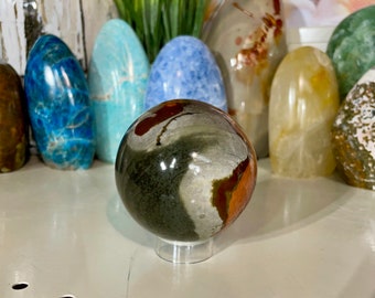 Ocean Jasper Brown Ball Sphere Healing Natural Crystals Yoga Reiki Meditation Orb 3”