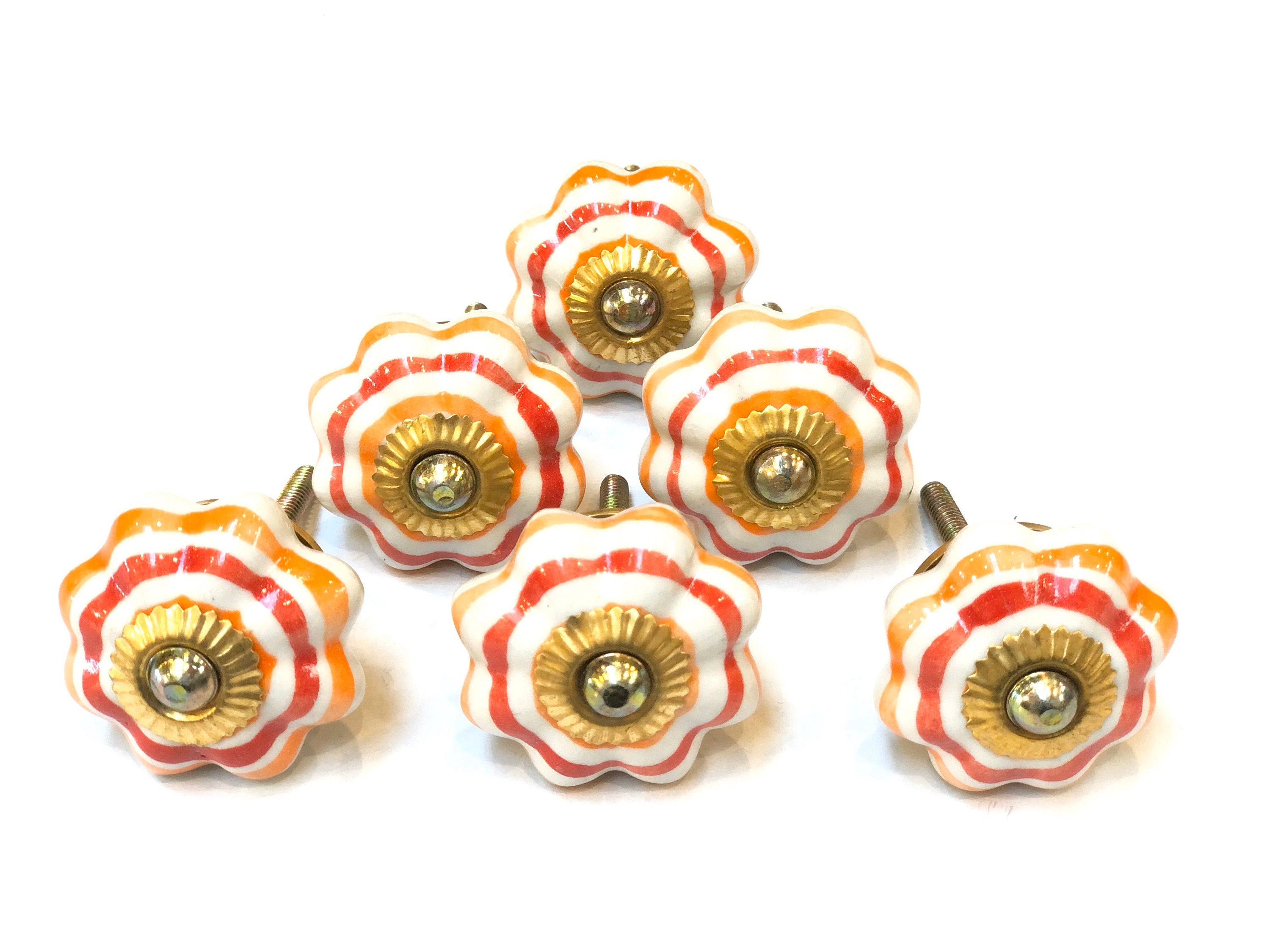 Knobs Ceramic Spanish Style 12pcs Handpainted Kitchen Etsy