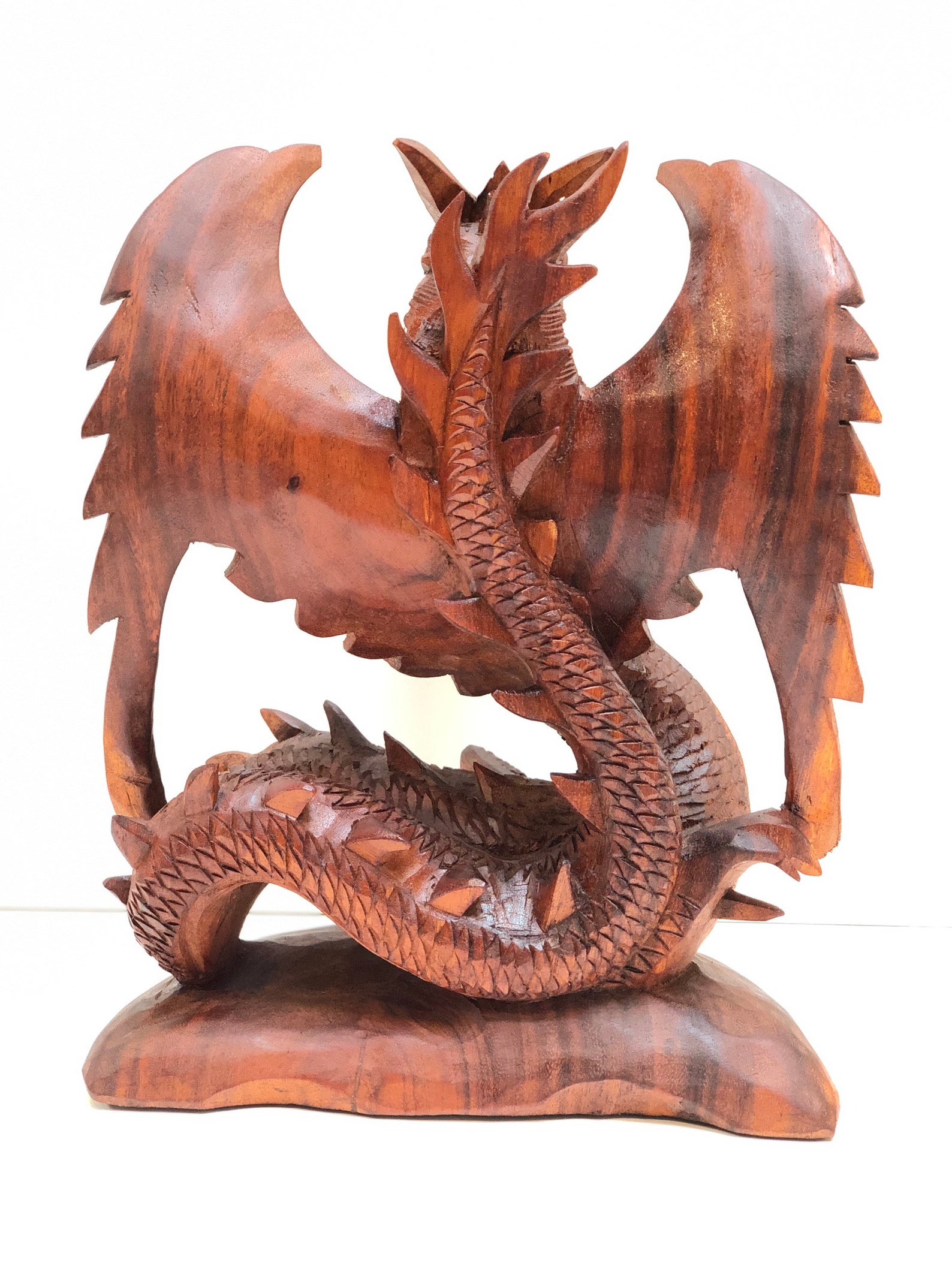 Dragón de madera pequeña estatua tallada a mano madera pesada | Etsy