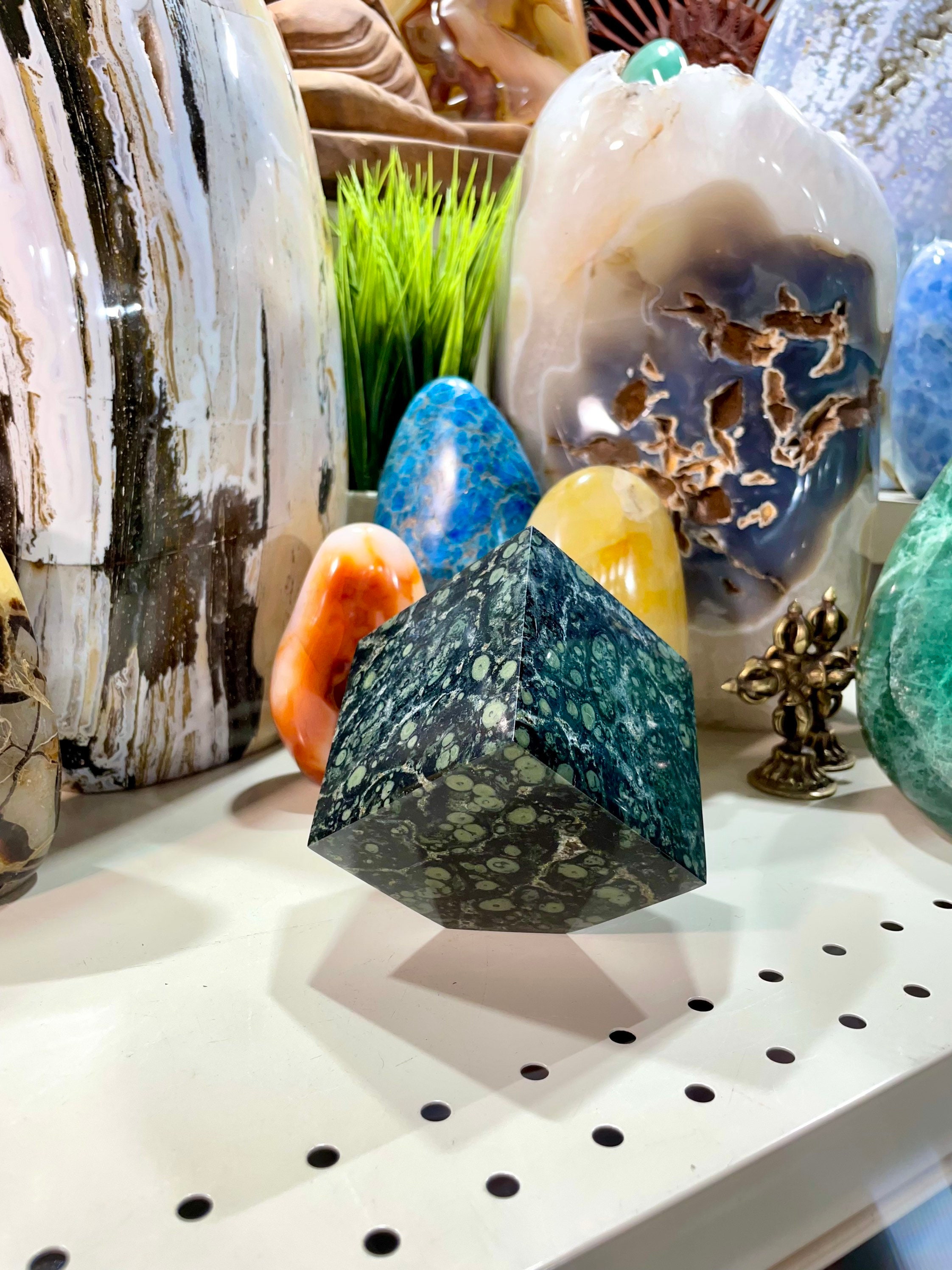 Ocean Jasper Kambaba Square Shaped Cube Crocodile Rock Yoga