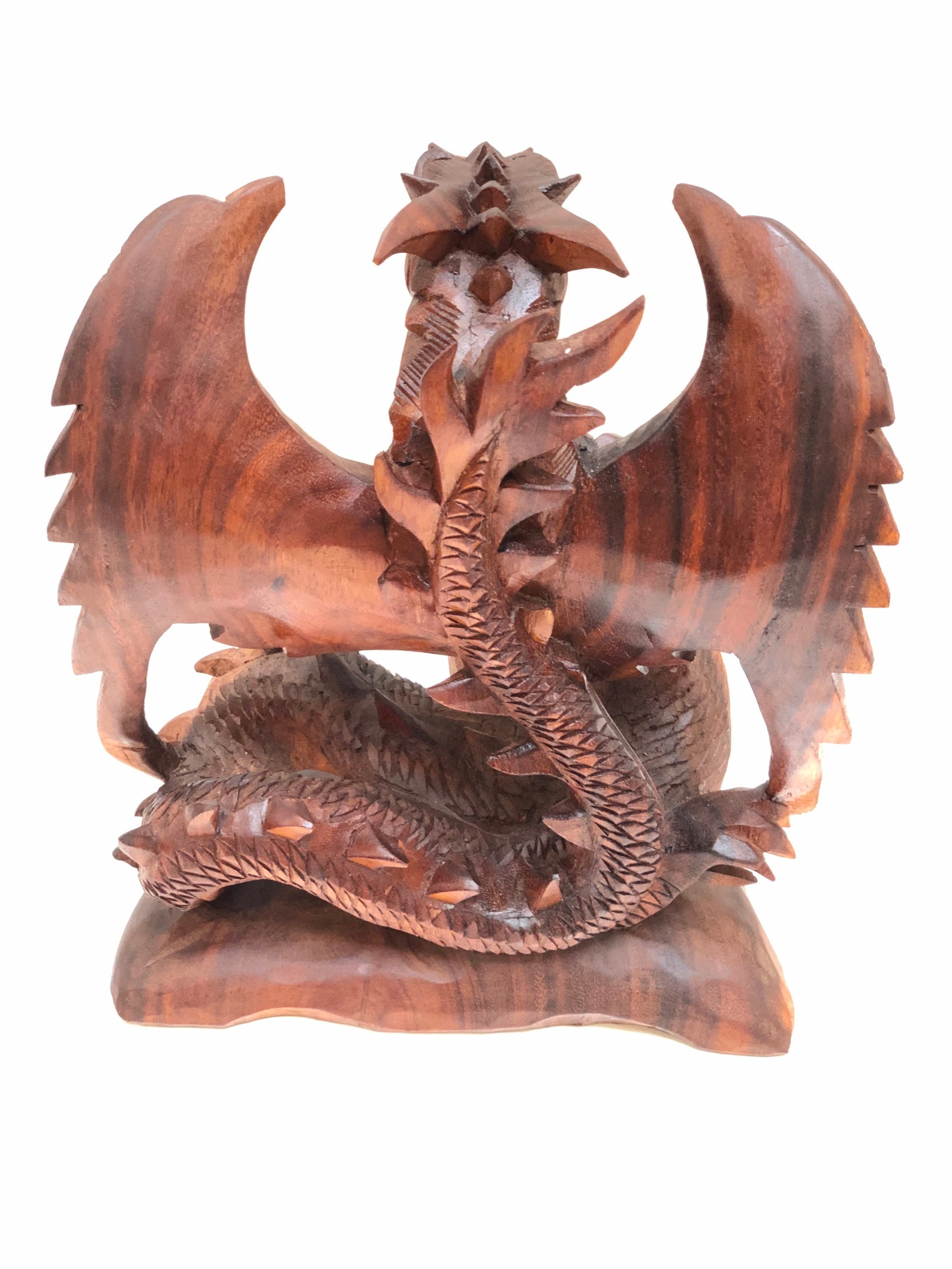Dragón de madera pequeña estatua tallada a mano madera pesada | Etsy