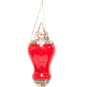 Hanging Lantern Red Glass Moroccan Style Candle Holder