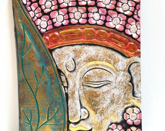 Beautiful Carving Zen Orchids wood carved solid wood wall hanging