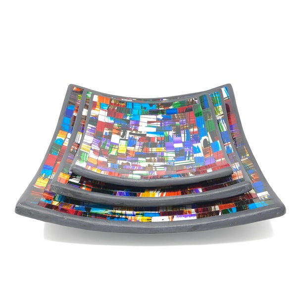 Glass Mosaic Plate Etsy