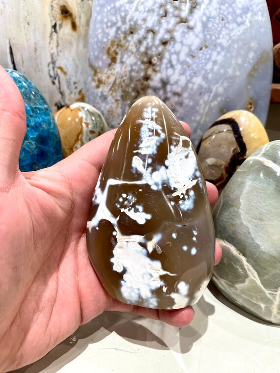 Brown Orca Agate Free Standing Crystal Yoga Reiki Meditation Decor