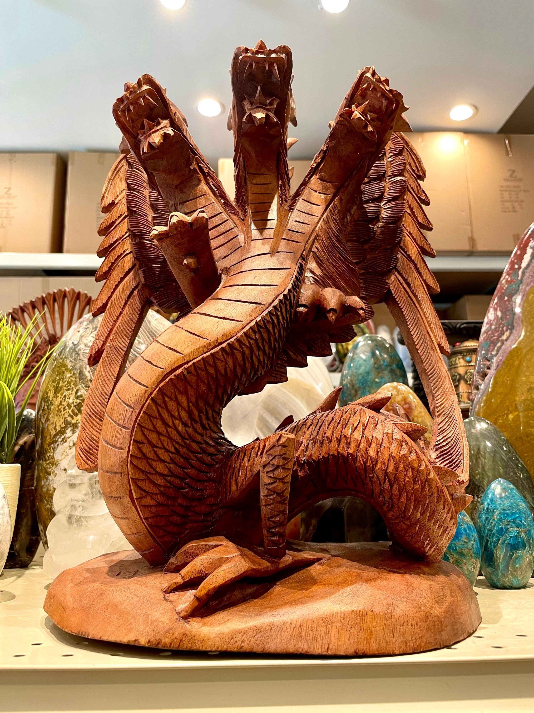 Wooden Dragon Statue - Etsy Wooden Dragon Statue - Etsy