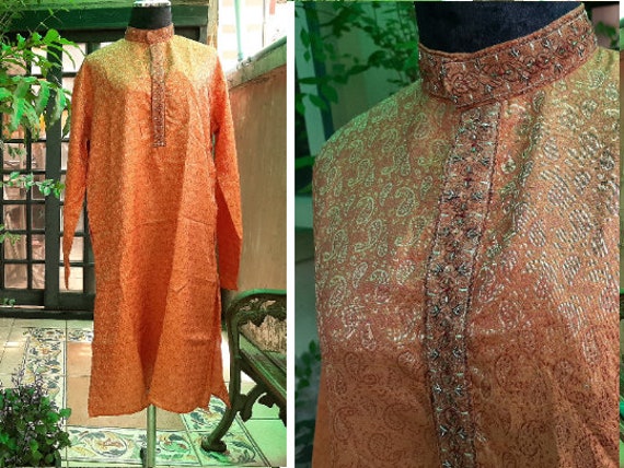 Medium - Men Kurta - Boho Indian Kurta - Vintage T