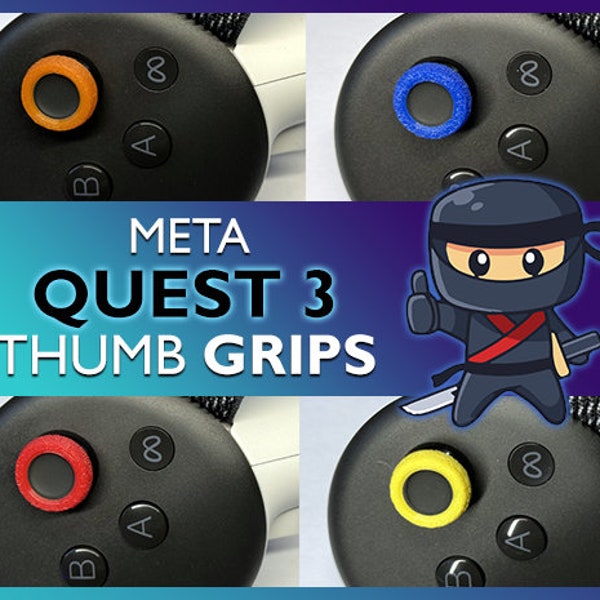 Meta Quest 3 Thumb Grips -  Functional Capacitive Touch Thumb Sticks - Joystick Cap - Thumbstick Covers For Oculus Quest 2 & Meta Quest 3