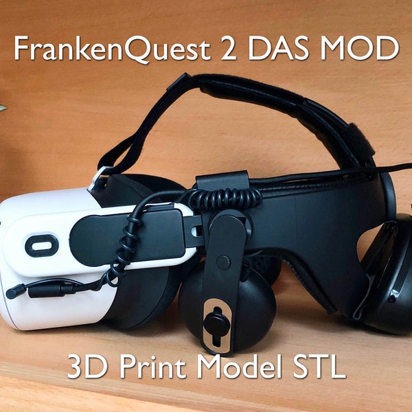 FrankenQuest DAS Adapter Digital 3D Model STL Files Only Made For Oculus Quest 2  - OQ2 Adapter Mod Kit Printable STL Files