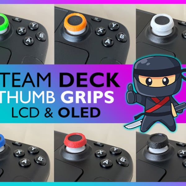 Steam Deck OLED / LCD Thumb Grips - Fully Functional Capacitive Touch Thumb Sticks - Joystick Cap - Thumbstick Covers