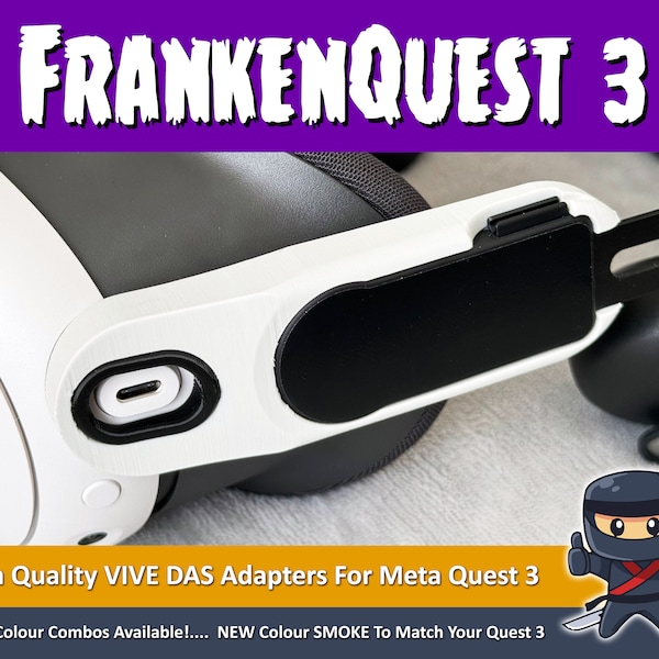 FrankenQuest 3 DAS Adapter Made For Meta Quest 3 - (New Design, Super Strong And Super Secure) - MQ3 Adapter Mod Kit