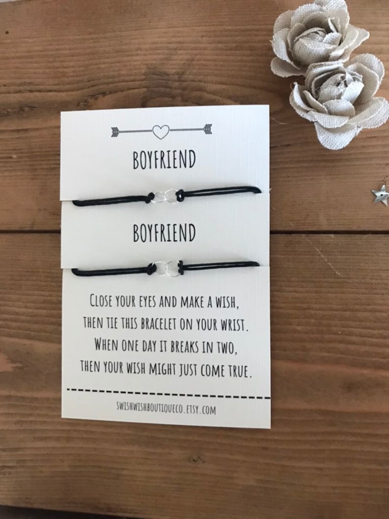Boyfriend and Boyfriend Wish Bracelet Valentine Wish Bracelet Boyfriend Wish Bracelet Romantic Wish Bracelet Gay Couple Gift
